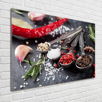 Glass acrylic wall art Herbs and spices