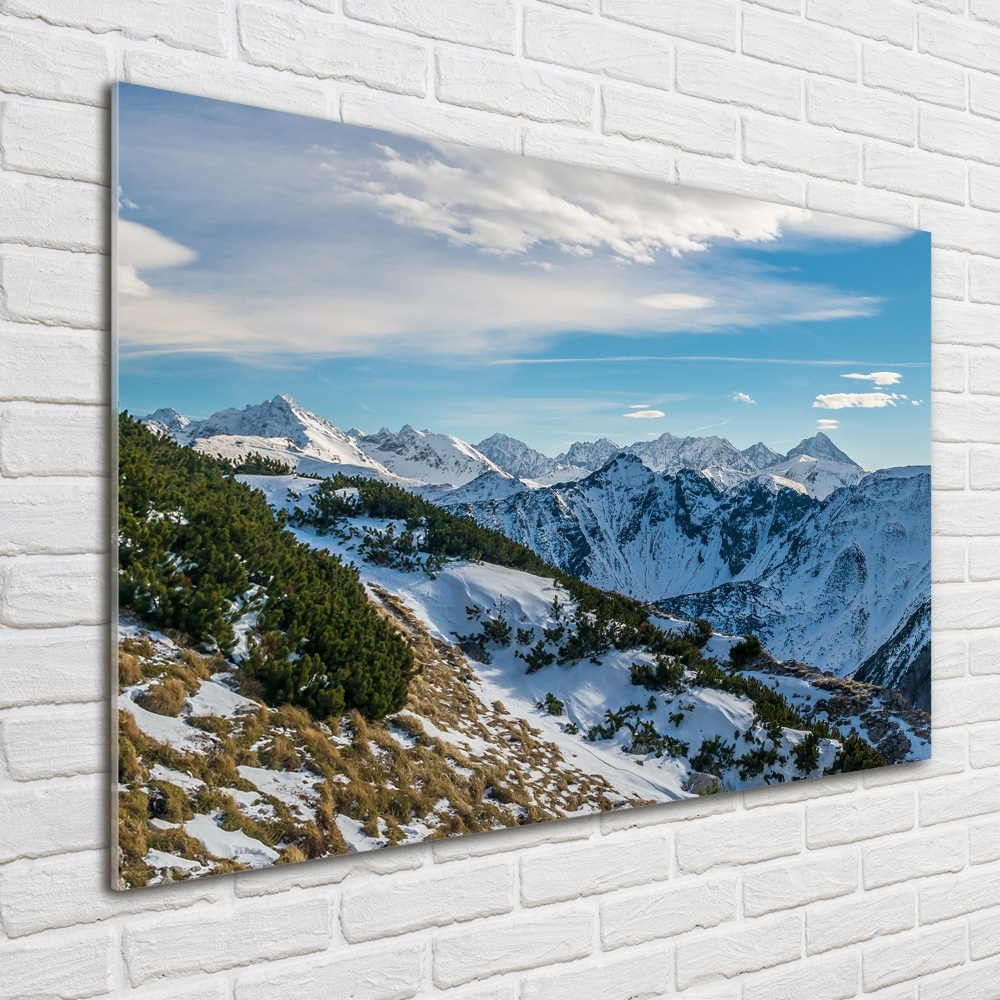 Glass acrylic wall art Crown of the Tatra Mountains