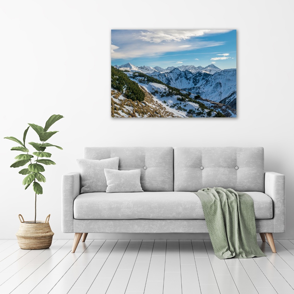 Glass acrylic wall art Crown of the Tatra Mountains