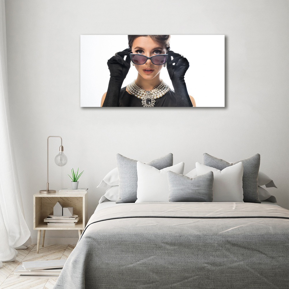 Print on acrylic Woman with glasses