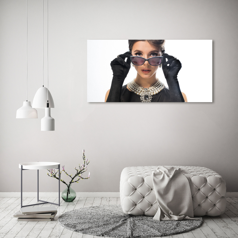 Print on acrylic Woman with glasses