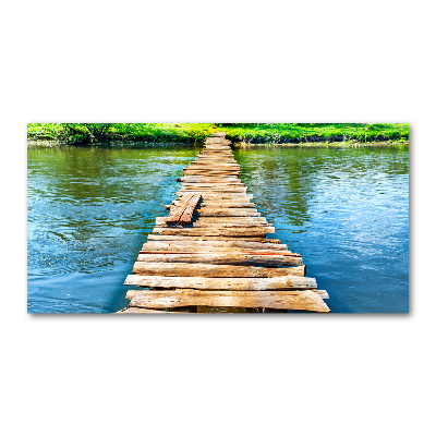 Glass acrylic wall art Wooden bridge