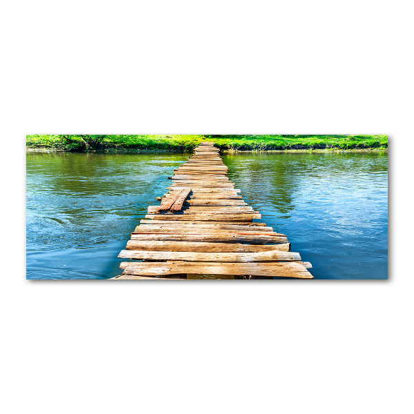 Glass acrylic wall art Wooden bridge