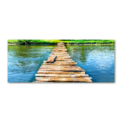 Glass acrylic wall art Wooden bridge