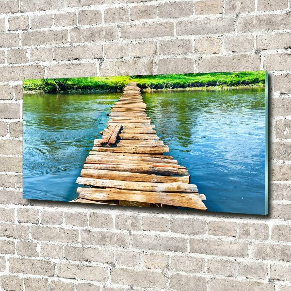 Glass acrylic wall art Wooden bridge