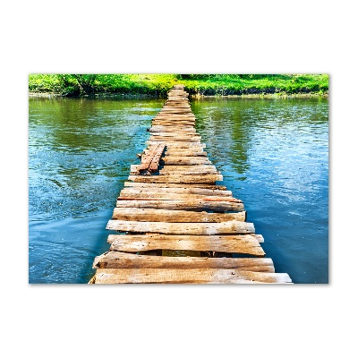 Glass acrylic wall art Wooden bridge