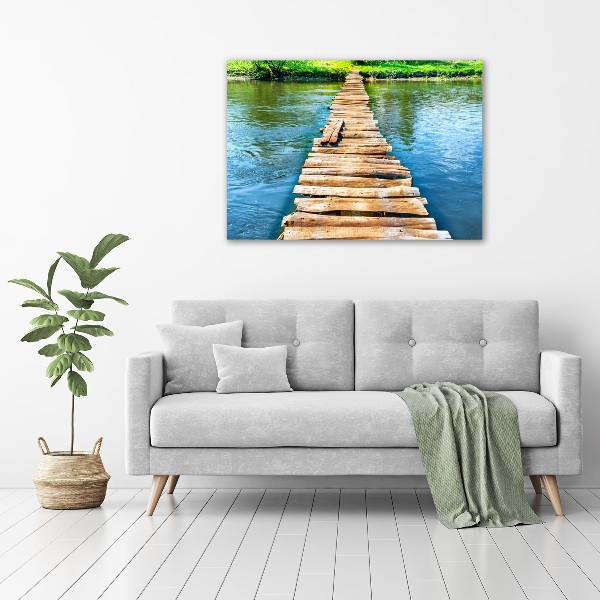 Glass acrylic wall art Wooden bridge