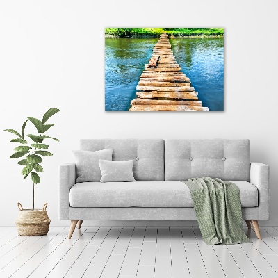 Glass acrylic wall art Wooden bridge