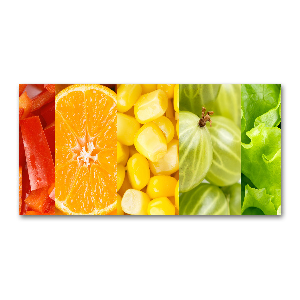 Glass acrylic wall art Fruits and vegetables