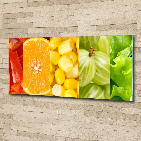 Glass acrylic wall art Fruits and vegetables