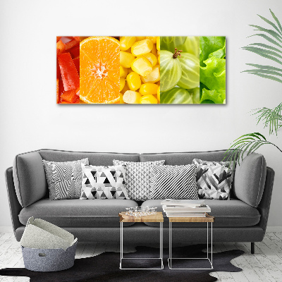 Glass acrylic wall art Fruits and vegetables