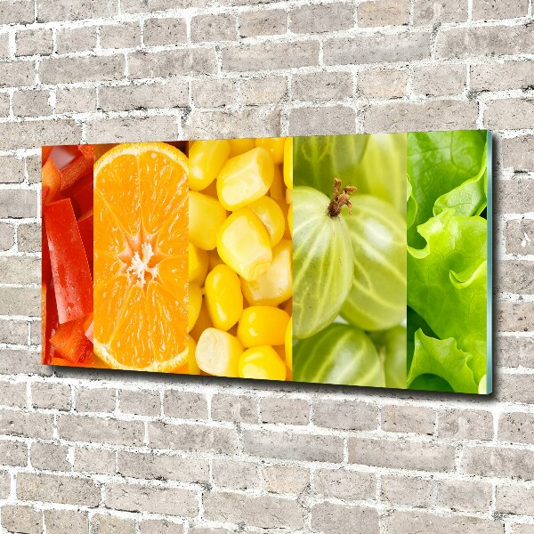 Glass acrylic wall art Fruits and vegetables