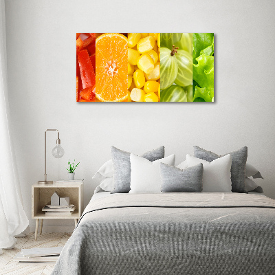 Glass acrylic wall art Fruits and vegetables