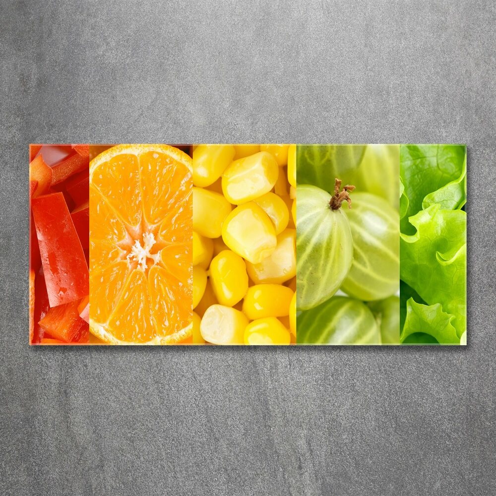 Glass acrylic wall art Fruits and vegetables