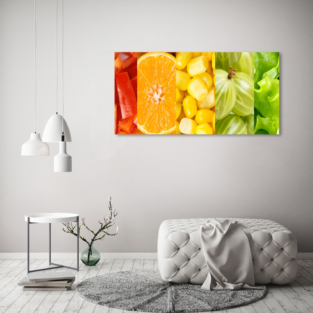 Glass acrylic wall art Fruits and vegetables