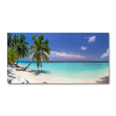 Glass acrylic wall art Panorama of the beach