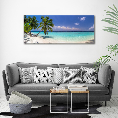 Glass acrylic wall art Panorama of the beach