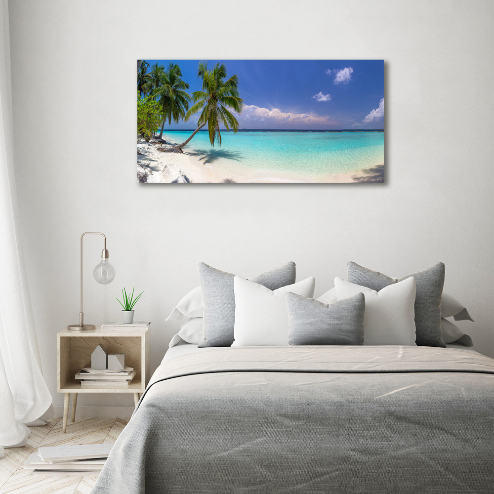 Glass acrylic wall art Panorama of the beach