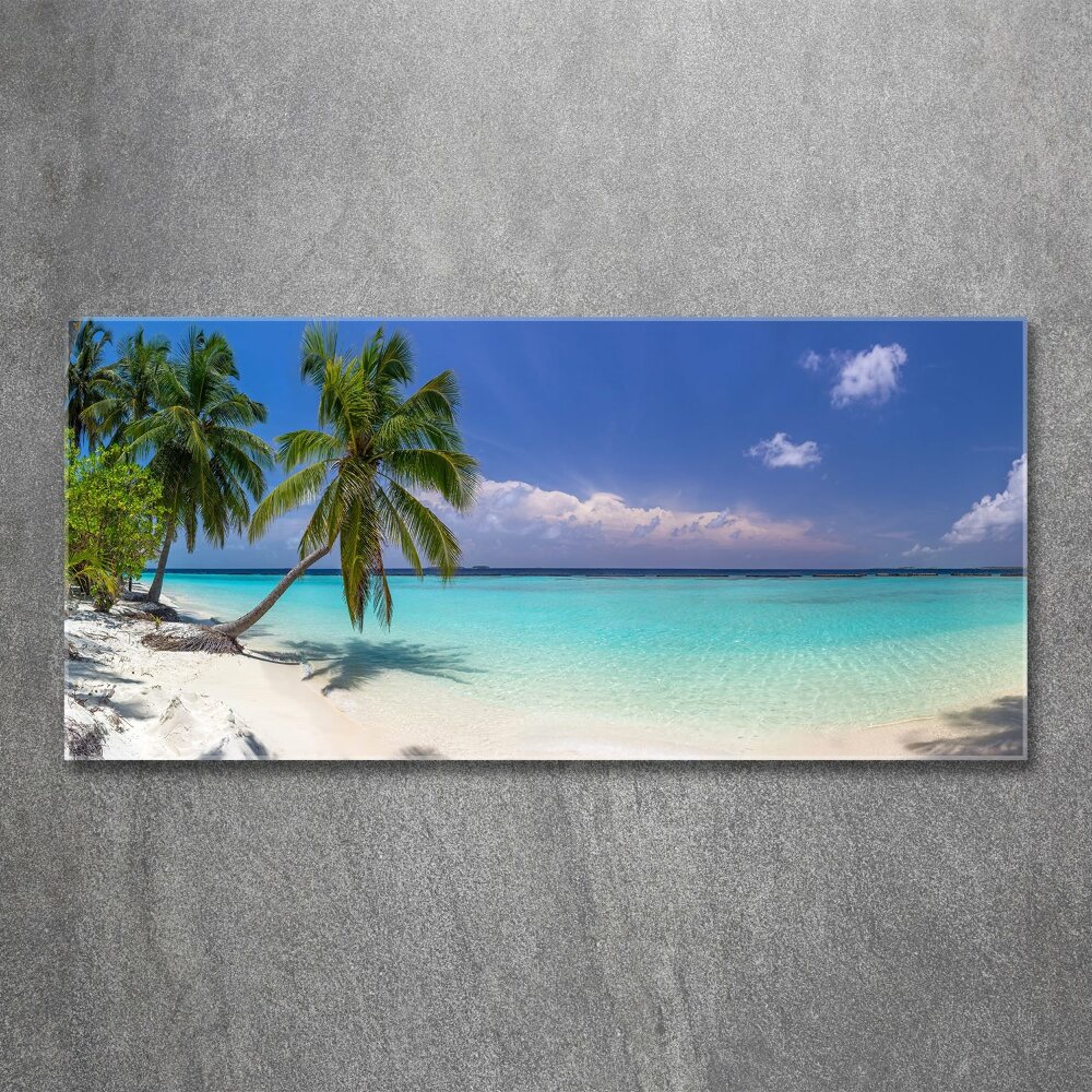 Glass acrylic wall art Panorama of the beach