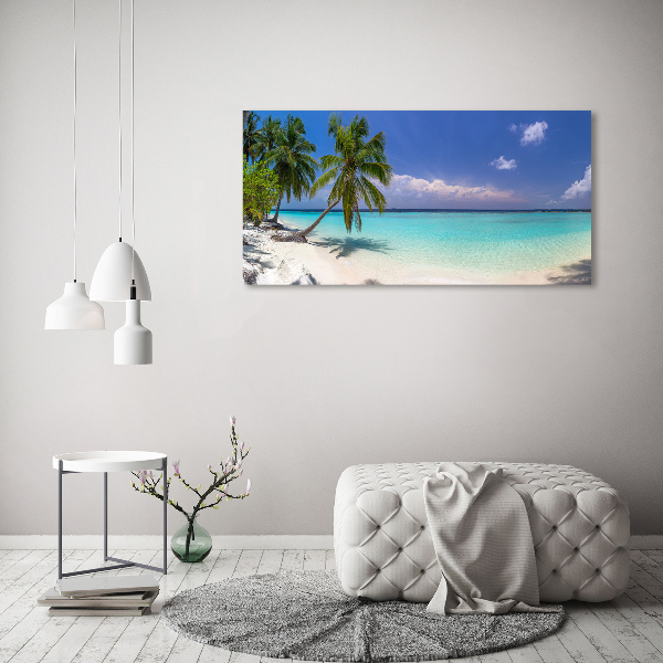 Glass acrylic wall art Panorama of the beach