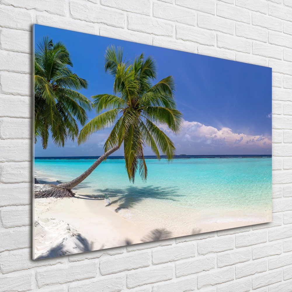 Glass acrylic wall art Panorama of the beach