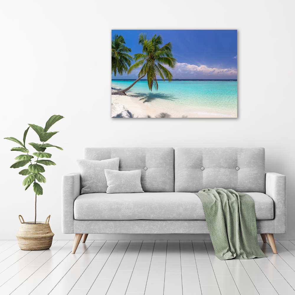 Glass acrylic wall art Panorama of the beach