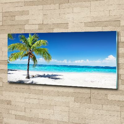 Glass acrylic wall art Tropical beach