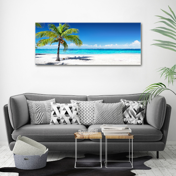 Glass acrylic wall art Tropical beach