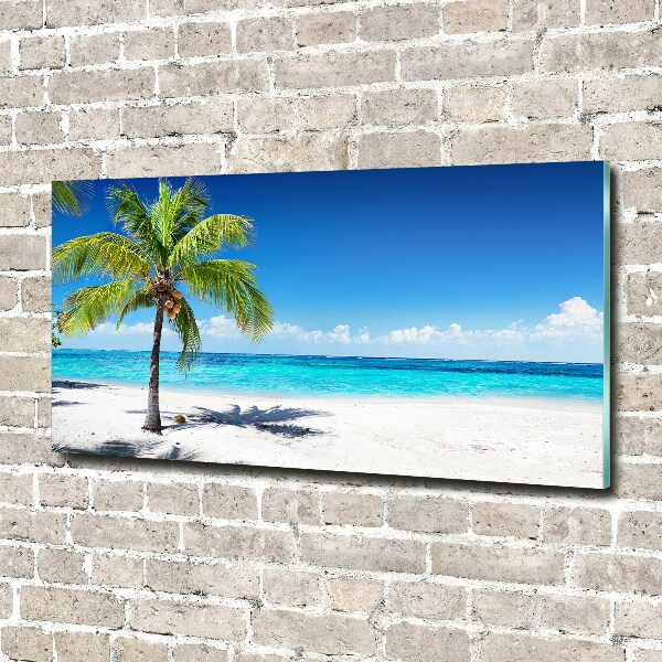 Glass acrylic wall art Tropical beach