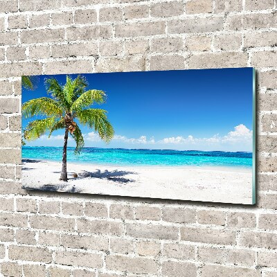 Glass acrylic wall art Tropical beach