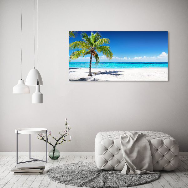 Glass acrylic wall art Tropical beach