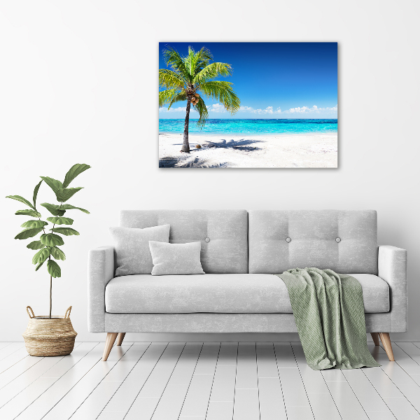 Glass acrylic wall art Tropical beach