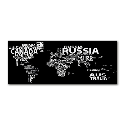 Acrylic wall art World map subtitles