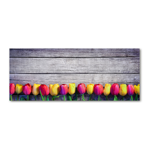 Wall art acrylic Tulips on wood