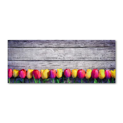 Wall art acrylic Tulips on wood