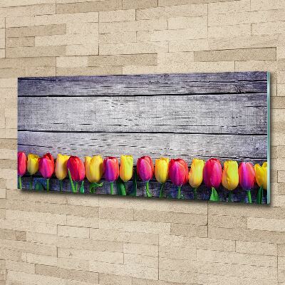 Wall art acrylic Tulips on wood