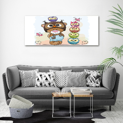 Wall art acrylic Bear and owls