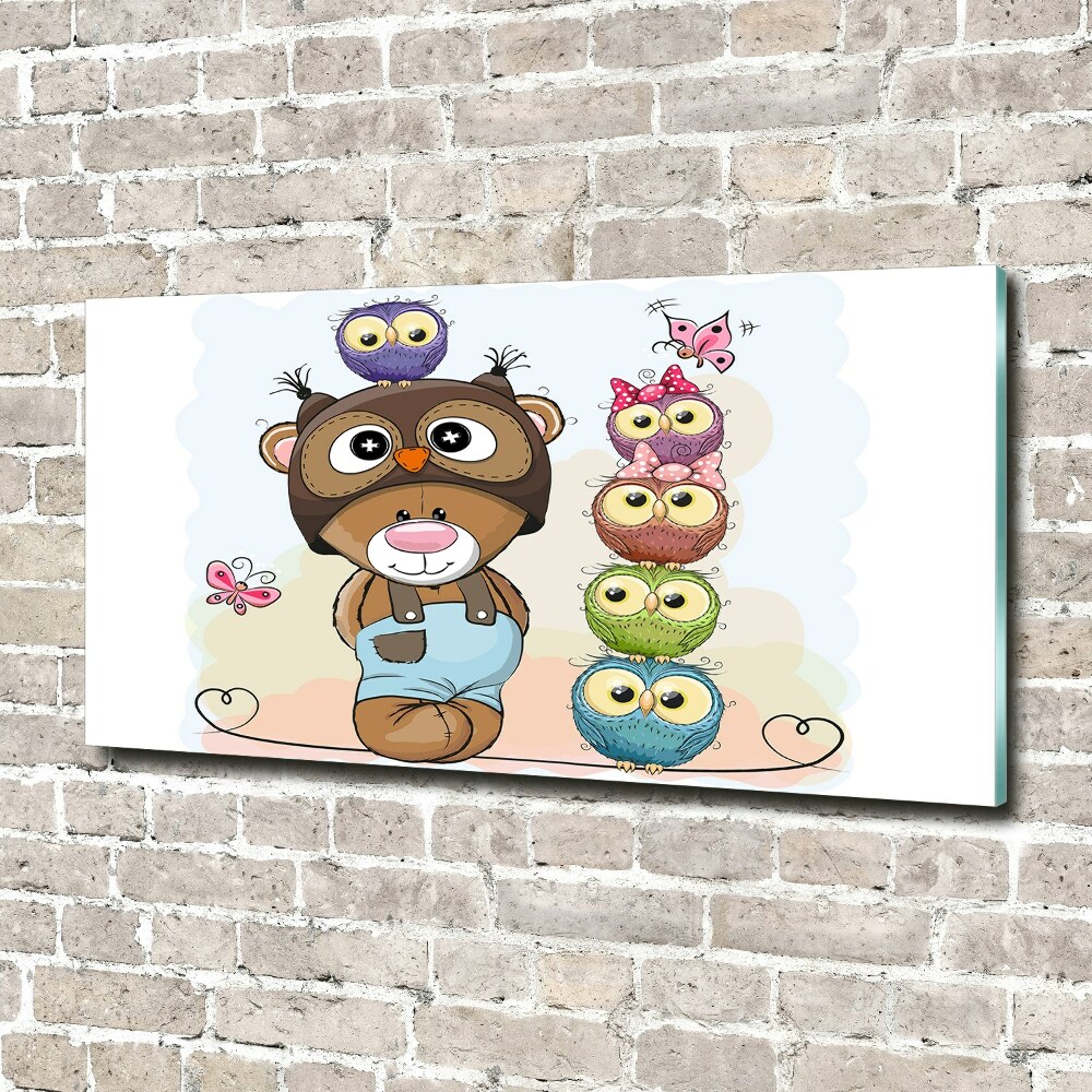 Wall art acrylic Bear and owls