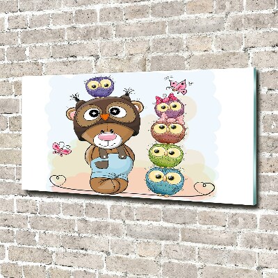 Wall art acrylic Bear and owls