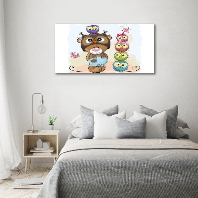 Wall art acrylic Bear and owls