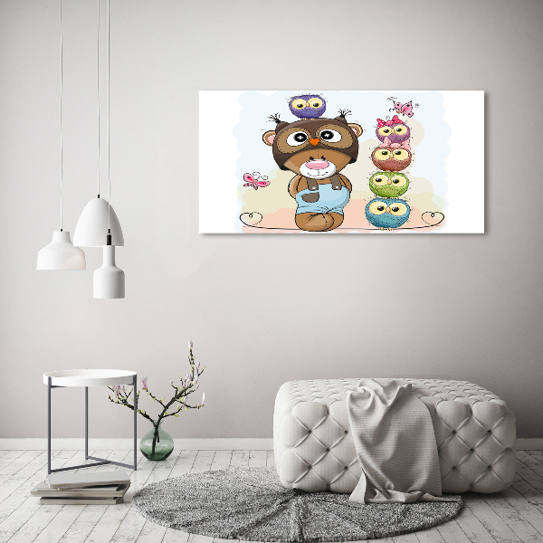 Wall art acrylic Bear and owls