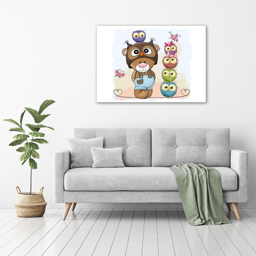 Wall art acrylic Bear and owls