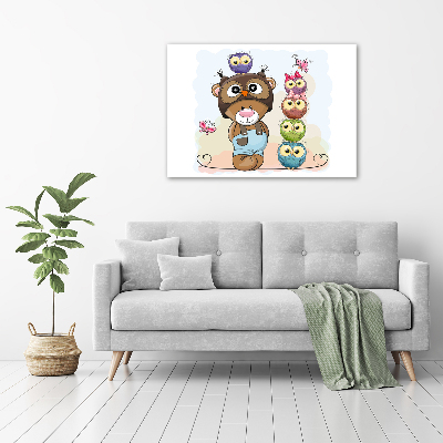 Wall art acrylic Bear and owls