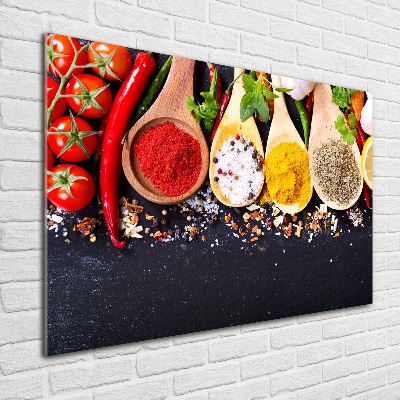 Glass acrylic wall art A mixture of spices