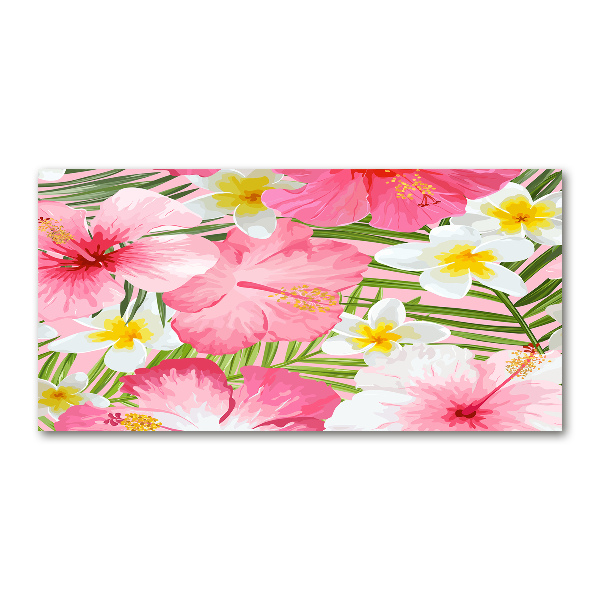 Wall art acrylic Tropical flowers