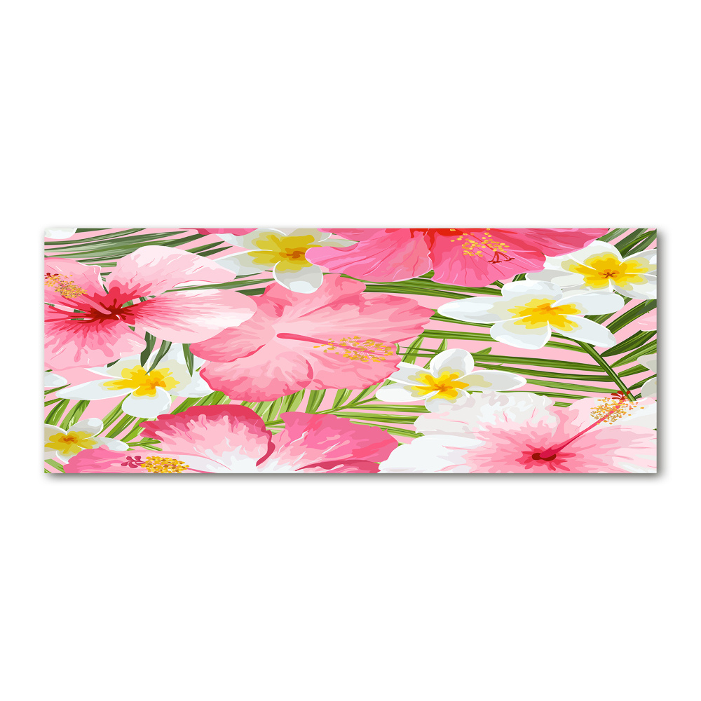 Wall art acrylic Tropical flowers