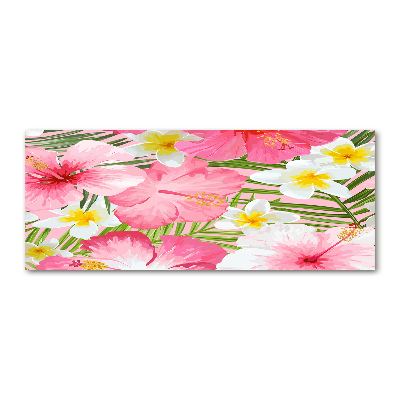 Wall art acrylic Tropical flowers