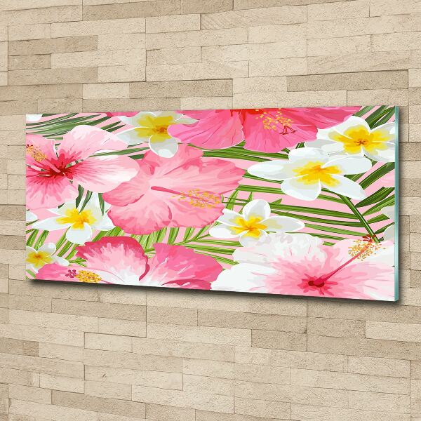 Wall art acrylic Tropical flowers