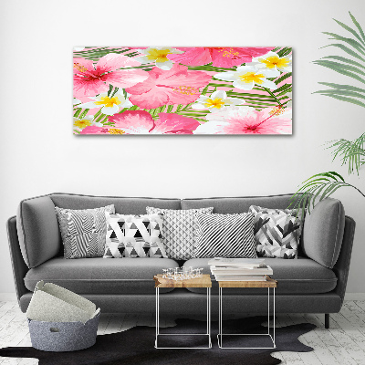 Wall art acrylic Tropical flowers