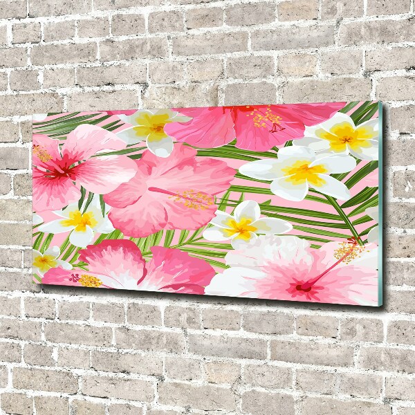 Wall art acrylic Tropical flowers